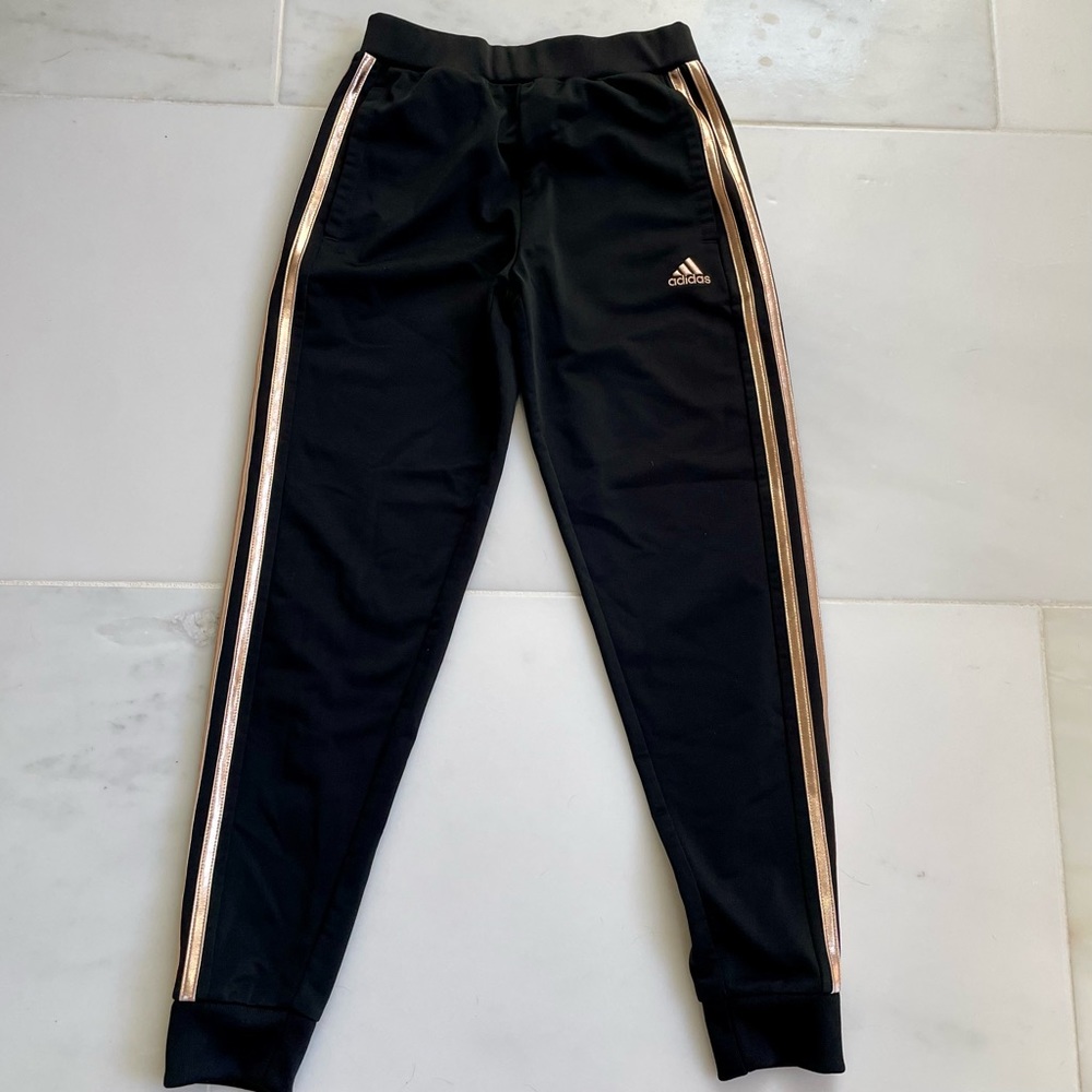 Black Adidas Joggers - Girls Medium
